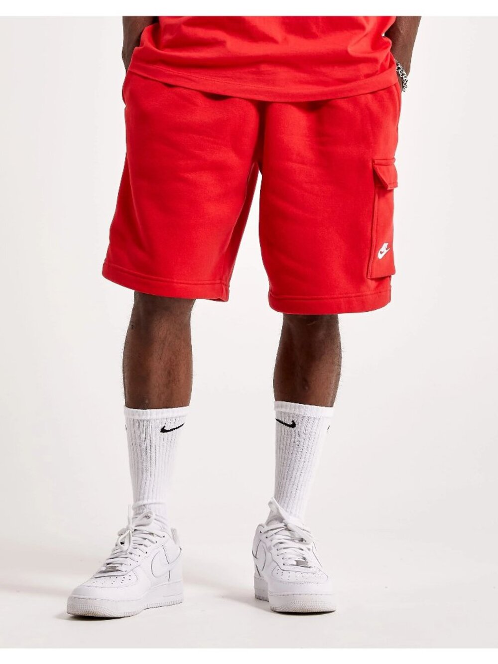 Nike Mens Club Fleece Cargo shorts RED Size XL NEW WITH TAGS!